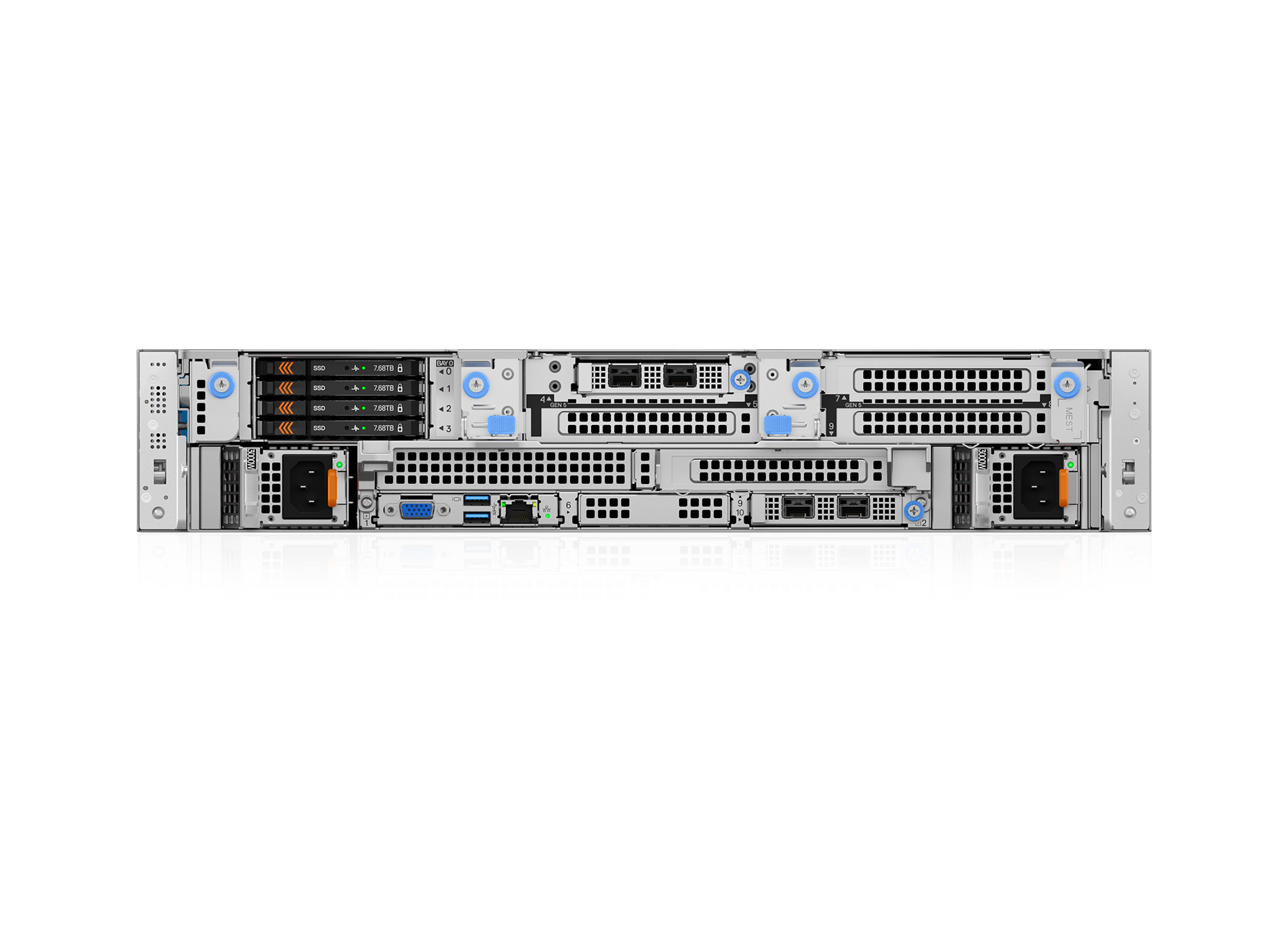 Dell R570 Back Dell PowerEdge R570 Intel Xeon 6 Performance 6507P 3.5G, 8C/16T Server ...
